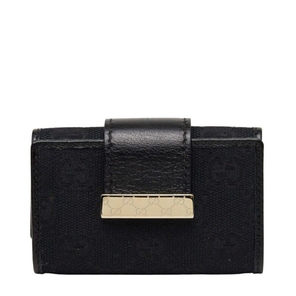 Gucci GG Canvas Logo Plate Key Case